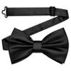 Branduce Black Bow Tie for Men Pre-tied Adjustable Silk Blend Bowties for Wedding Party (BB05-24) view 1