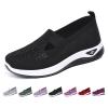 Women's Woven Orthopedic Breathable Soft Shoes Go Walking Slip on Diabetic Foam Shoes Hands Free Slip in Sneakers Arch Support, Black, 8.5-9 Wide view 1