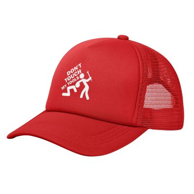 Wikjxiz Don't Touch My Tools Mesh Hat Dad Hats Fashion Baseball Cap for Men Women Red Fishing Caps