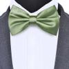 Branduce Sage Green Bow Tie for Men Pre-tied Adjustable Silk Blend Bowties for Wedding Party (BB05-26) view 2