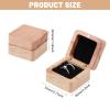 CHGCRAFT Wooden Ring Box Engagement Ring Holder Box with Double Slot Small Wood Ring Jewelry Box for Engagement Proposal Rustic Jewelry Gift Storage, 2.2x2.2x1.5inch view 2