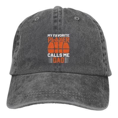 NineFit Basics My Favorite Player Calls Me Dad Hat Funny Cowboy Baseball Cap Washed Denim Dad Hat Women Men Sunhat, Deep Heather