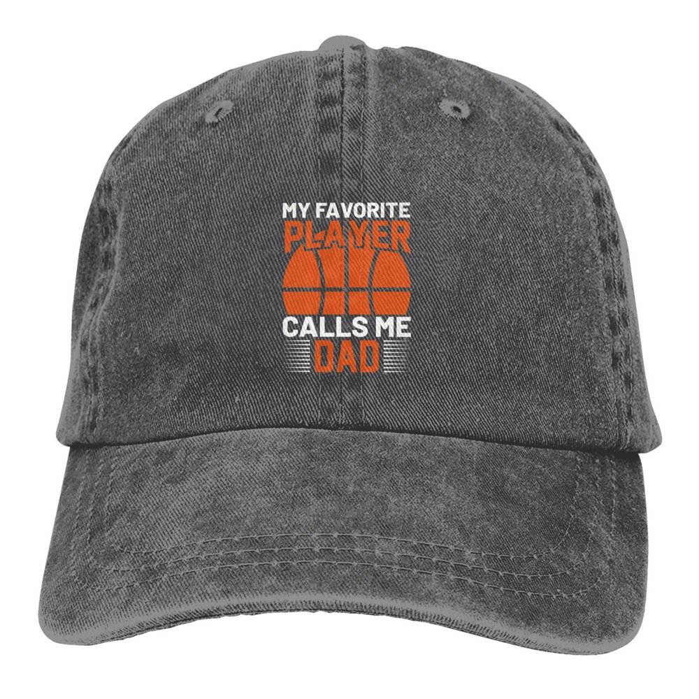 NineFit Basics My Favorite Player Calls Me Dad Hat Funny Cowboy Baseball Cap Washed Denim Dad Hat Women Men Sunhat, Deep Heather