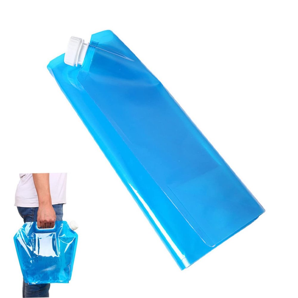 GANAZONO Portable Folding Water Storage Bag Outdoor Water Carrier for Camping Hiking and Survival Space-Saving Design Screw Closure and Handle Food-Grade Non- Material