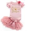 Acwssit Aunties Bestie Baby Clothes Girl Baby Gifts From Aunt Little Bestie Auntie Baby Girl Outfits Pink Bodysuit Pink Skirt 12 Months view 1