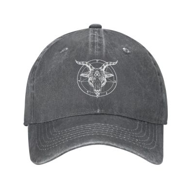 Baphomet Satanist Goat Ram Baseball Cap Trendy Dad Hat Men Women Sunhat Washed Denim Cowboy Hats