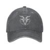 Baphomet Satanist Goat Ram Baseball Cap Trendy Dad Hat Men Women Sunhat Washed Denim Cowboy Hats view 1