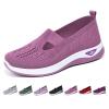 Women's Woven Orthopedic Breathable Soft Shoes Go Walking Slip on Diabetic Foam Shoes Hands Free Slip in Sneakers Arch Support, Purple, 9.5-10 Wide view 1