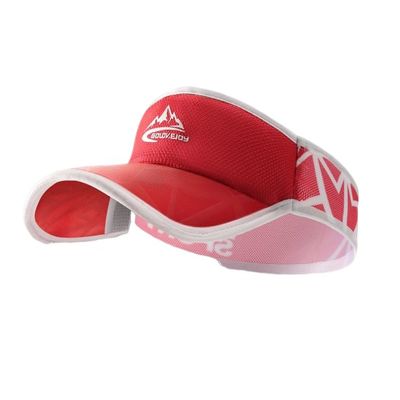 Summer Men's Outdoor Sports Fishing Hat Mesh Breathable Sun-Proof Empty Top Hat Sweat-Absorbent Quick-Drying Sun Visor (7 1/4,XMZ280; red)