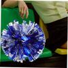 Anneome 6pcs Cheerleading Pom Poms for Dance Parties Sports Events and Team Spirit Metallic Foil Pompoms Finger Handle view 2