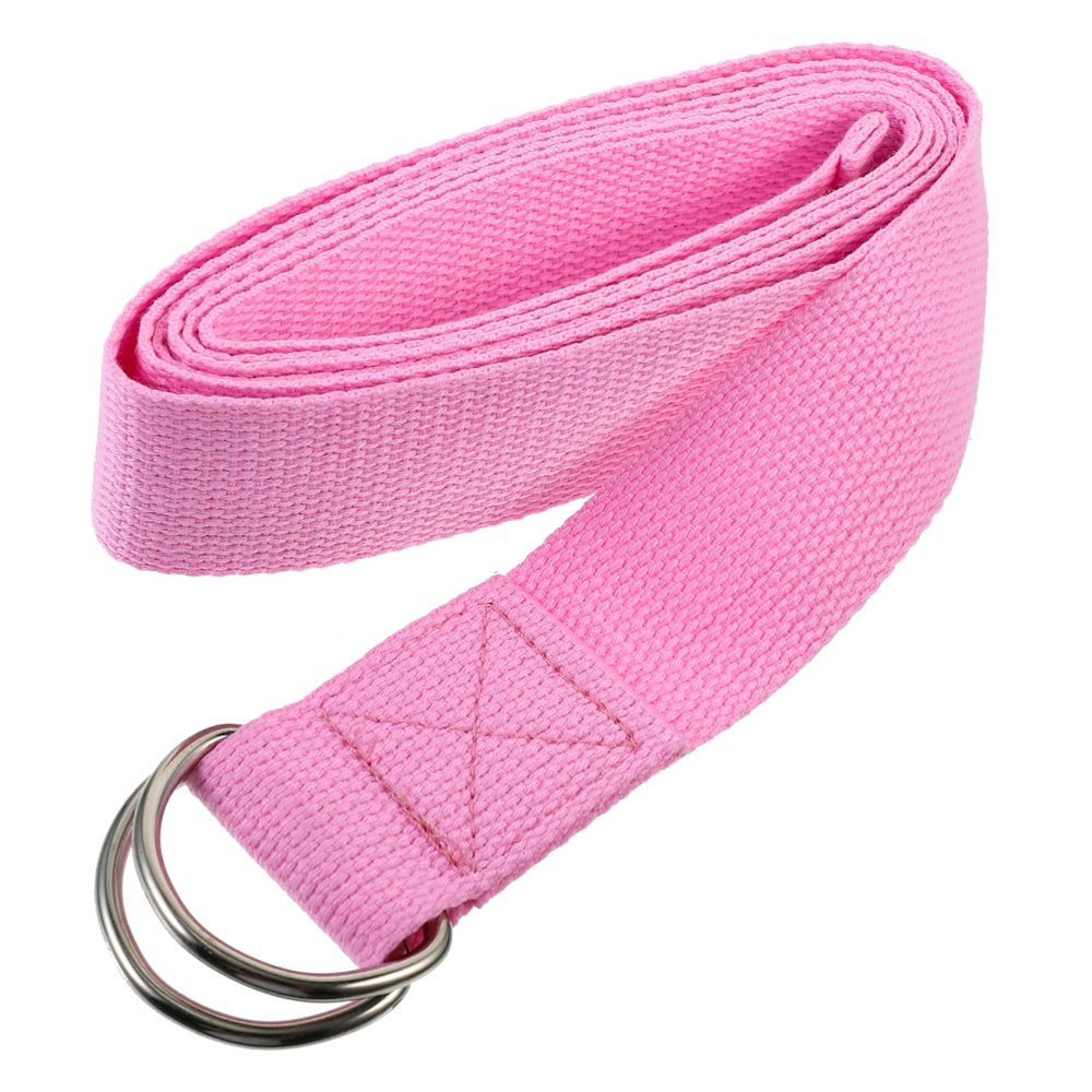 WHAMVOX Yoga Tension Strap Non-elastic Stretching Auxiliary Equipment Pink Yoga Rope for Flexibility and Support for Beginners and Advanced Practitioners