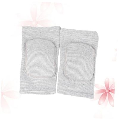 SOESFOUFU 2pcs Thick Sponge Knee Pads for Gym and Sports Training Elastic Support Sleeves for Squats Volleyball Running and Weightlifting Non-slip Design Grey