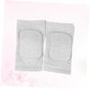 SOESFOUFU 2pcs Thick Sponge Knee Pads for Gym and Sports Training Elastic Support Sleeves for Squats Volleyball Running and Weightlifting Non-slip Design Grey view 2