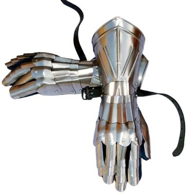 NineFit Basics Medieval Knight Gauntlet Armor, Larp Armor, Cosplay Armor,Sca Armor, Functional Armor Gloves, Gifts Item, Standard, Silver