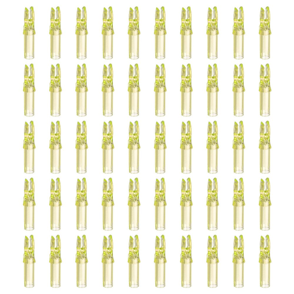 PATIKIL Archery Arrow Nocks 6.2mm 0.244", 50 Pack Insert Arrow Nock Replacement for Shooting, Transparent Yellow