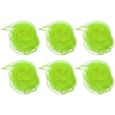 PATIKIL Dance Scarves, 6 Pcs Square Juggling Scarves 24 by 24 Inches for Play Magic Music Activity Juggling Dressing, Fluorescent Green