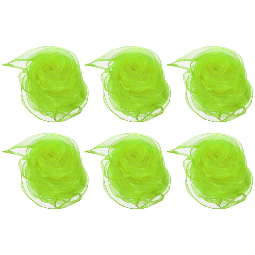 PATIKIL Dance Scarves, 6 Pcs Square Juggling Scarves 24 by 24 Inches for Play Magic Music Activity Juggling Dressing, Fluorescent Green