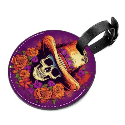 2-Pc,Luggage Tags for Suitcases,Travel Tags for Luggage,Vintage Mexican Sugar Skull
