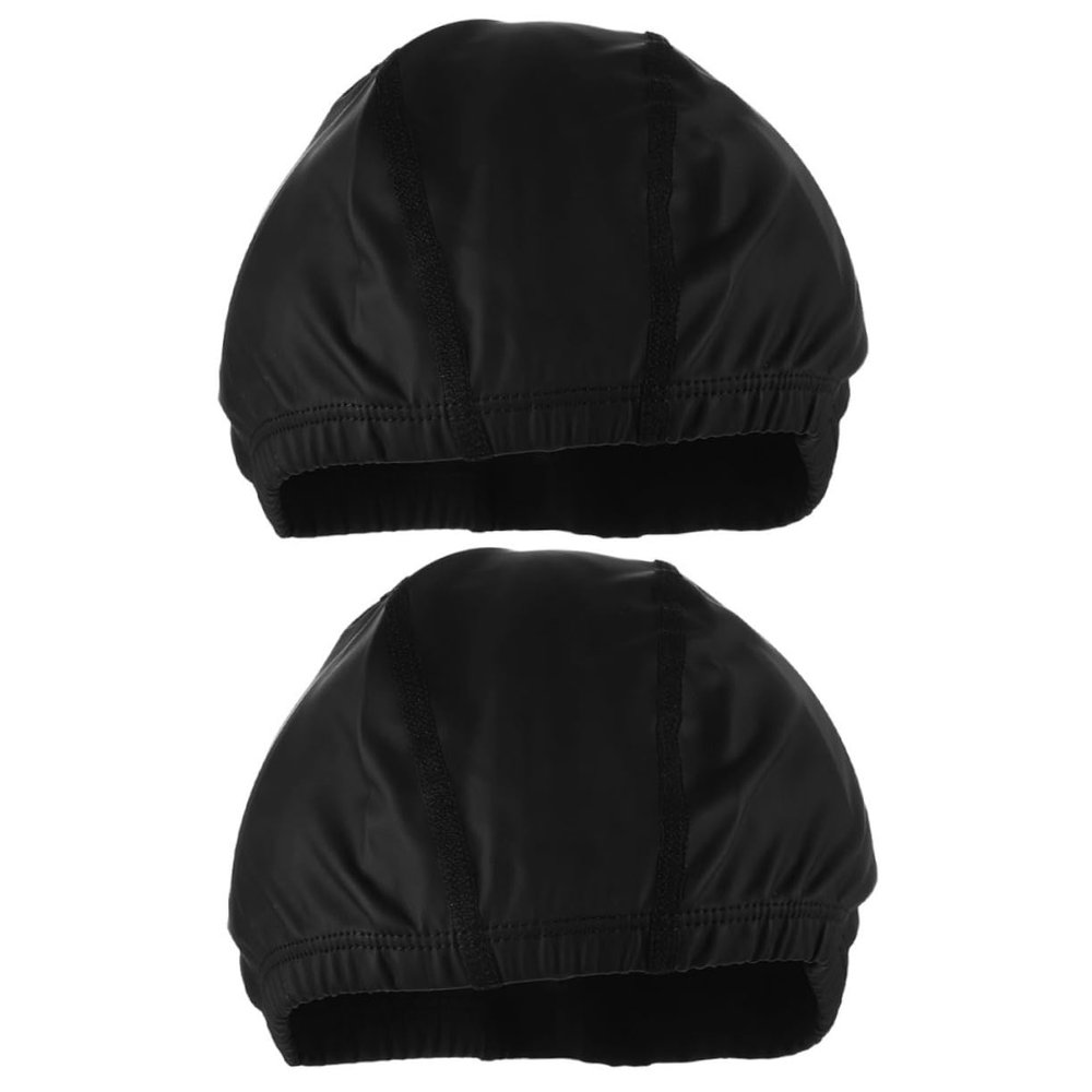Anneome 2pcs Pu Swimming Hat for Men and Women Flexible Skid Swim Cap Comfortable Hair Protector for Hair and Dreadlocks for Use