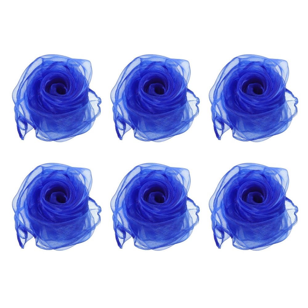 PATIKIL Dance Scarves, 6 Pcs Square Juggling Scarves 24 by 24 Inches for Play Magic Music Activity Juggling Dressing, Blue