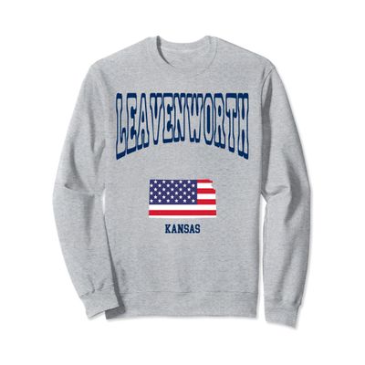 Vintage Leavenworth Kansas KS Athletic Throwback Souvenir Sweatshirt