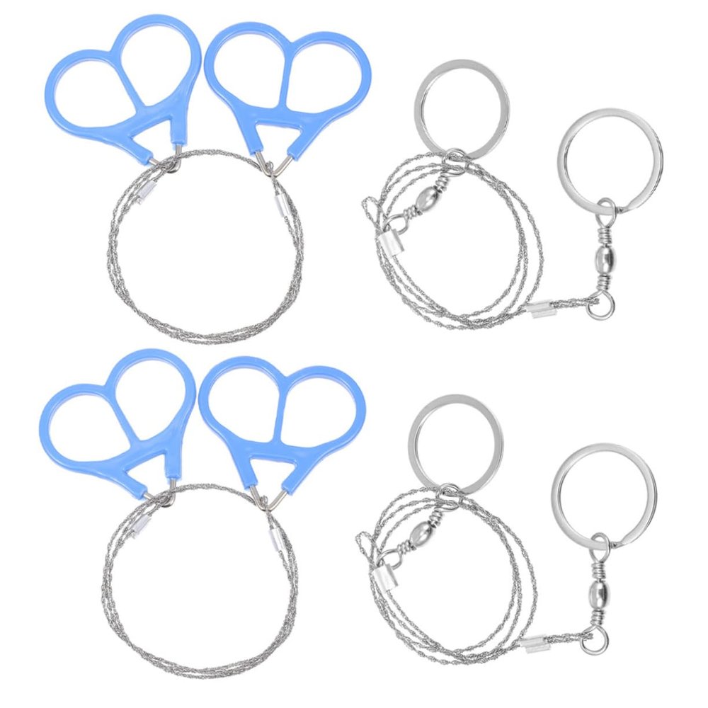 jojofuny 4pcs Survival Saws Stainless Steel Wire Saws for Outdoor Diy Emergency