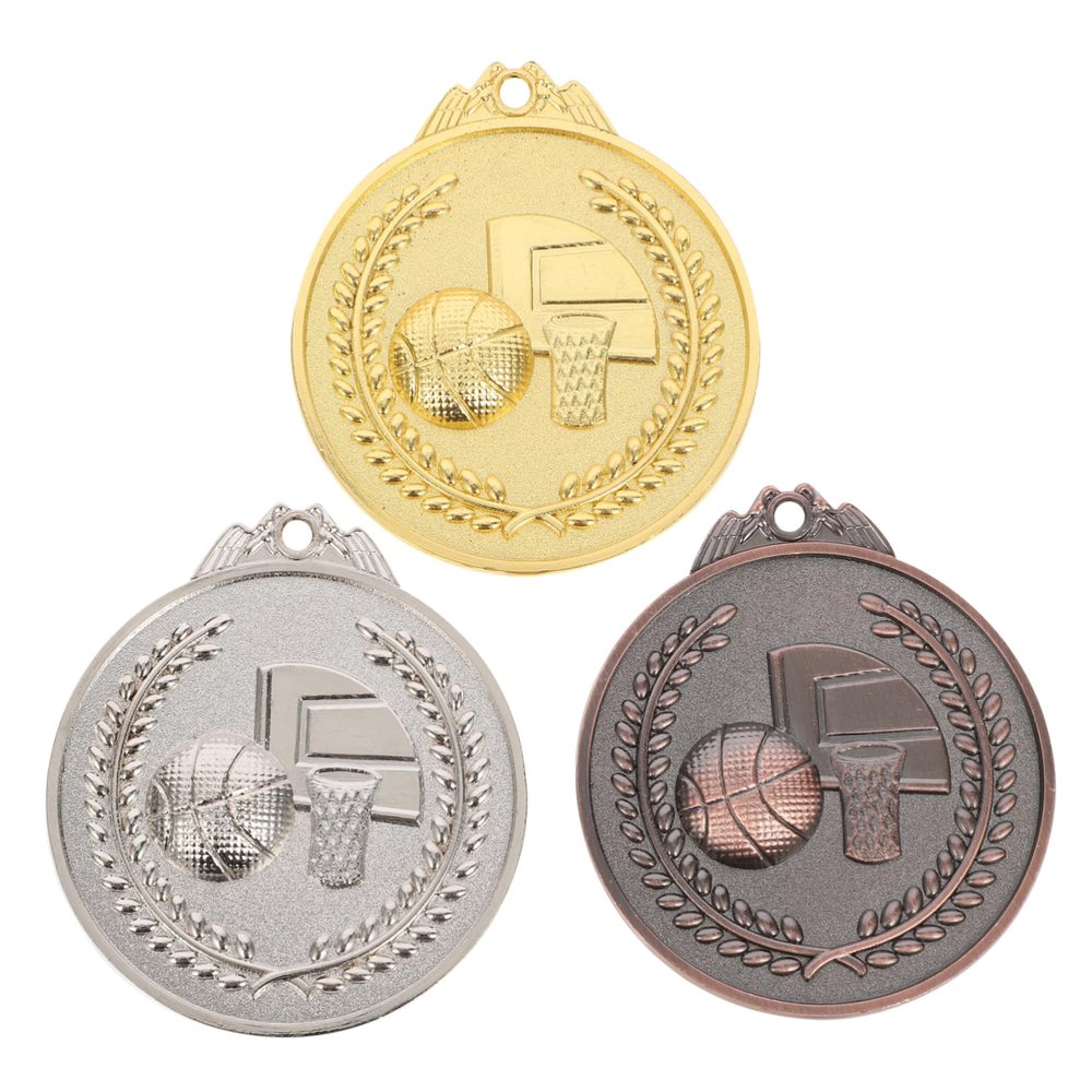 Yardwe 3pcs Sports Medals Gold Silver Bronze Award Medals for Basketball Competitions for Boys and Girls Sports Tournaments and Celebration Events