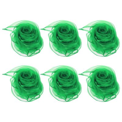PATIKIL Dance Scarves, 6 Pcs Square Juggling Scarves 24 by 24 Inches for Play Magic Music Activity Juggling Dressing, Grass Green