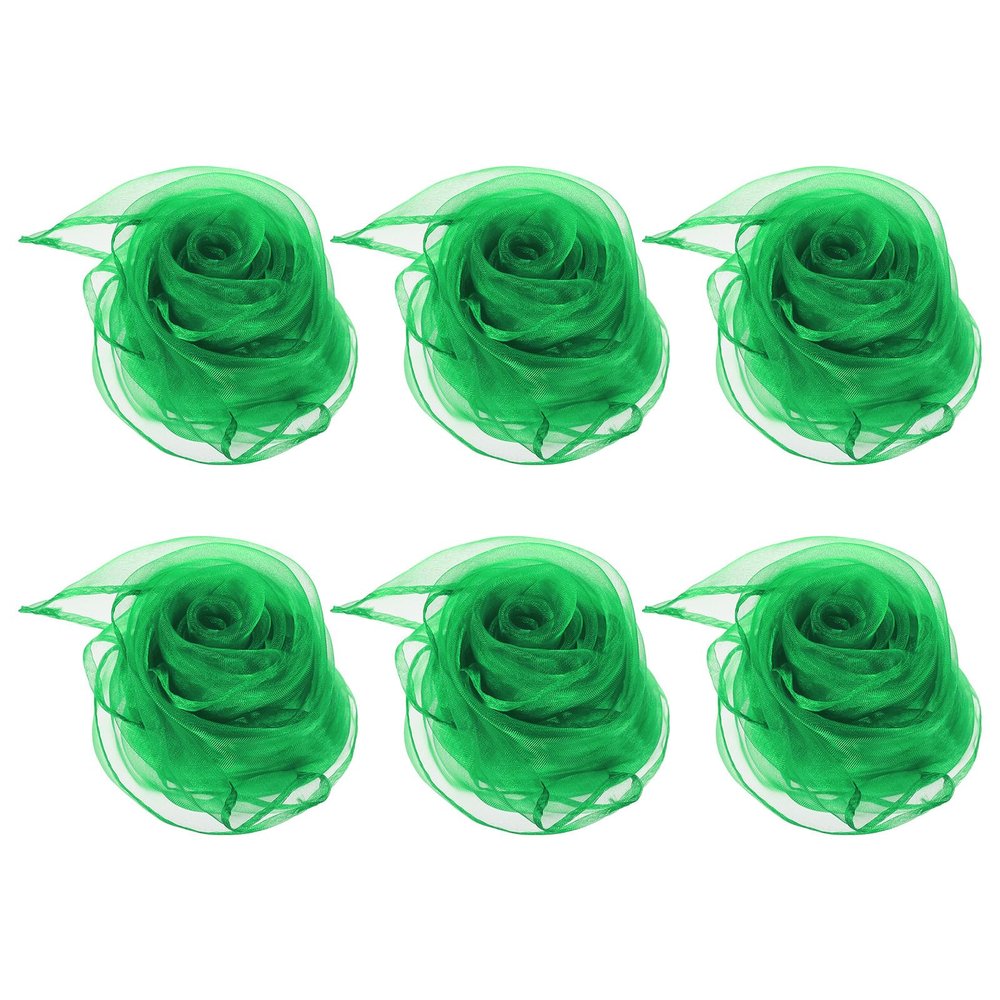PATIKIL Dance Scarves, 6 Pcs Square Juggling Scarves 24 by 24 Inches for Play Magic Music Activity Juggling Dressing, Grass Green