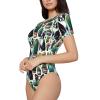 Augenstern Boston-Terrier-Cactus Women's Short-Sleeve Round Neck One-Piece Swimsuit X-Large view 4