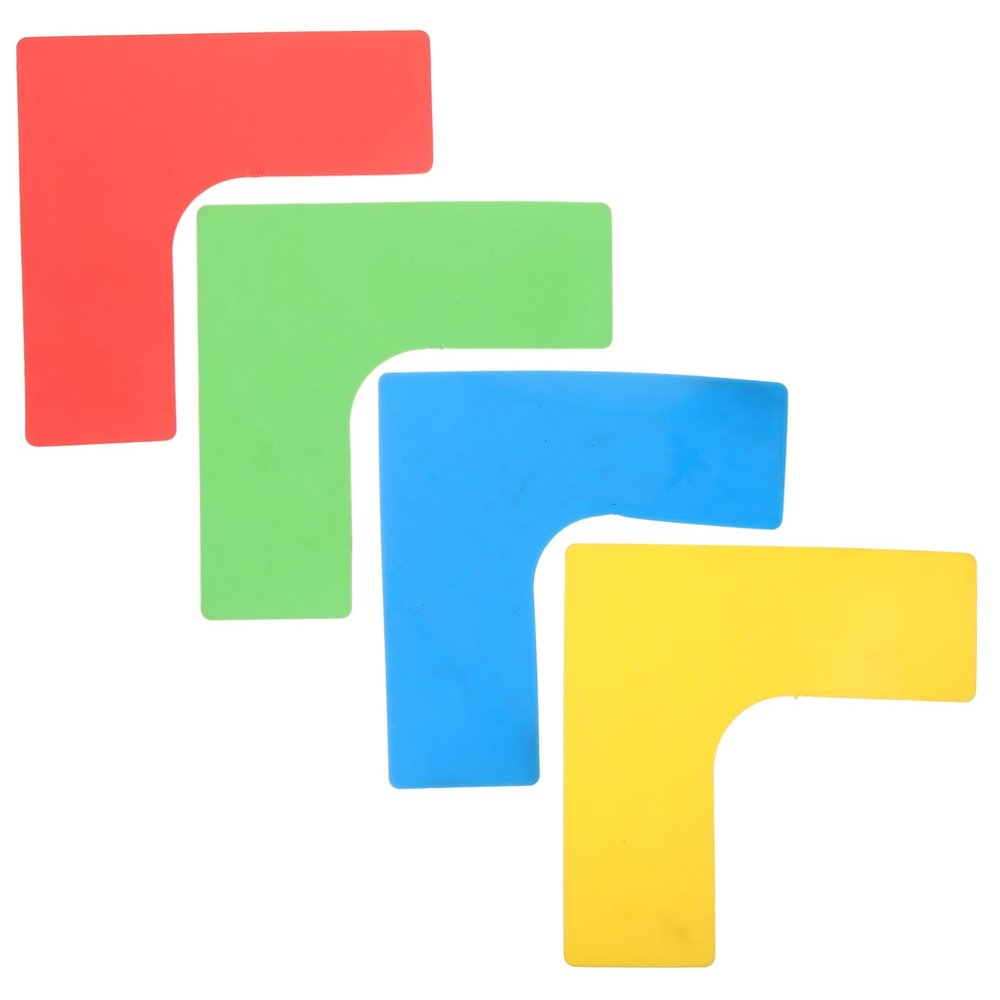 SUPVOX 4pcs Right Angle Sports Training Floor Markers Agility Training Pads for Tennis Court Visual Boundary Signage for Athletes and Random Color