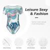 Cute-Unicorn-Sea-Tail Women's Short-Sleeve Round Neck One-Piece Swimsuit Medium view 2