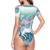 Cute-Unicorn-Sea-Tail Women's Short-Sleeve Round Neck One-Piece Swimsuit Medium view 4