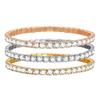 NineFit Basics Cubic Zirconia Tennis Bracelet for Women, Elastic Stainless Steel Rose Gold Color Hand Chain (Rose Gold), Large view 3