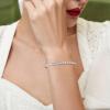 NineFit Basics Cubic Zirconia Tennis Bracelet for Women, Elastic Stainless Steel Rose Gold Color Hand Chain (Rose Gold), Large view 4