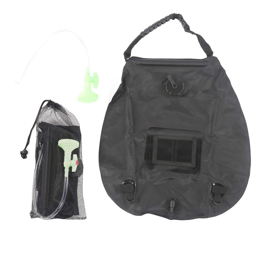 KJAOYU Solar Shower Bag,Outdoor 20L Solar Power Shower Bag Camping Portable Sun Heated Bath Bag with Shower Head
