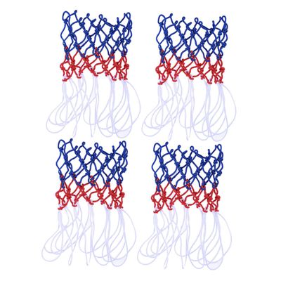 SUPVOX 4pcs Heavy Duty Tricolor Basketball Nets Weather Nylon Replacement for Standard Rims for Outdoor Games and Practices