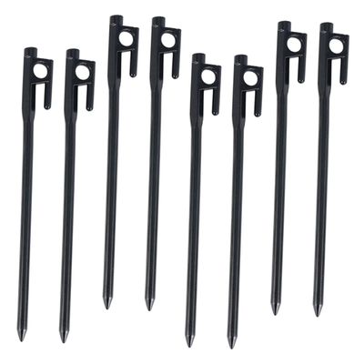 WHAMVOX 8pcs Shed Anchors to Ground Kit Heavy Duty Cast Iron Tent Nails Long Tent Stakes Camping Safety Stakes