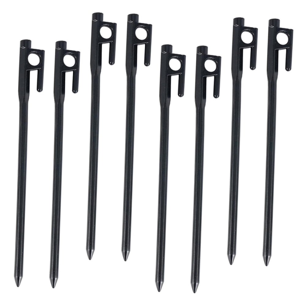 WHAMVOX 8pcs Shed Anchors to Ground Kit Heavy Duty Cast Iron Tent Nails Long Tent Stakes Camping Safety Stakes