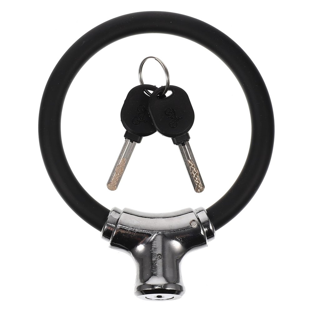 BESPORTBLE 1set Secure Bike Lock Keys Chain Style Lock for Bicycles Helmets Luggage Portable Theft Protection Compact Black Design for Safety and Convenience