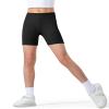 Somaibo 3 Pack Girls Bike Shorts Kids Cotton Cartwheel Athletic Gymnastics Shorts for Running Dance 10-12 Years Black Purple Rose view 2