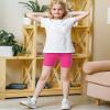 Somaibo 3 Pack Girls Bike Shorts Kids Cotton Cartwheel Athletic Gymnastics Shorts for Running Dance 10-12 Years Black Purple Rose view 3