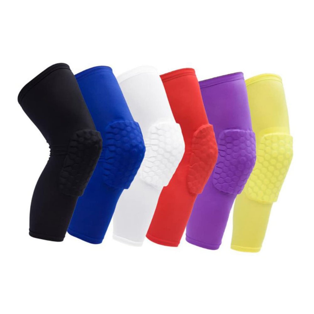 SUPVOX 1pc Elastic Breathable Honeycomb Leg Sleeve Support Brace Kneepads for Volleyball Running Protection s