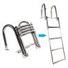 CIRCIR Dock Swim Step Ladder Boat Ladders 4 Step Folding Telescopic, Rear Entry Inboard Pontoon Boat Ladder Under Deck, Folding Swim Dock Tailgate Boating Equipment, KCQU10032648 view 2