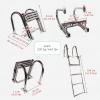 CIRCIR Dock Swim Step Ladder Boat Ladders 4 Step Folding Telescopic, Rear Entry Inboard Pontoon Boat Ladder Under Deck, Folding Swim Dock Tailgate Boating Equipment, KCQU10032648 view 3