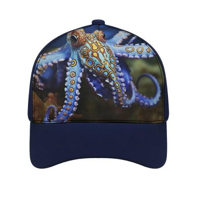 Baseball Cap for Women Men,Blue Ringed Octopus Adjustable Classic Baseball Hat for Leisure and Outdoor Activities