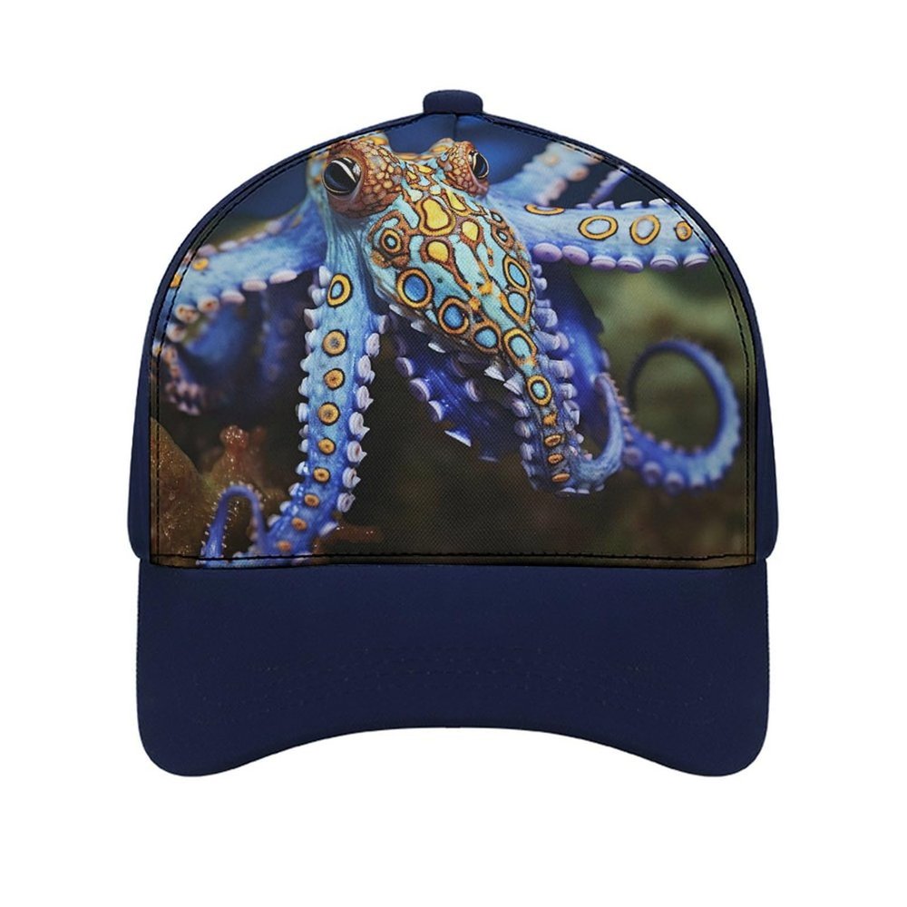Baseball Cap for Women Men,Blue Ringed Octopus Adjustable Classic Baseball Hat for Leisure and Outdoor Activities