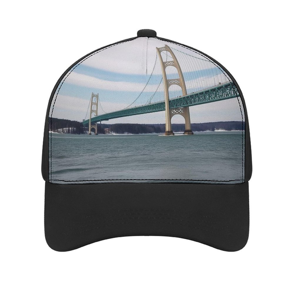 Baseball Cap for Women Men,Mackinac Suspension Bridge Adjustable Classic Baseball Hat for Leisure and Outdoor Activities