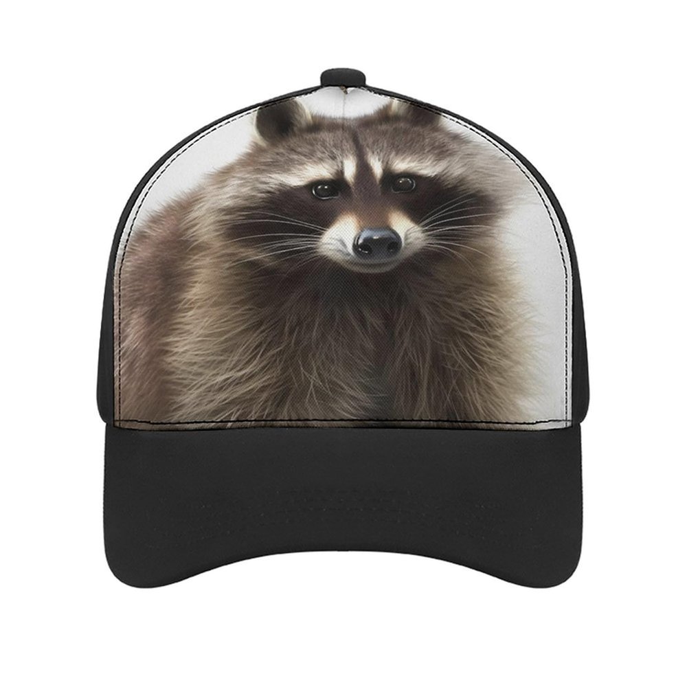 Baseball Cap for Women Men,Hairy Raccoon Adjustable Classic Baseball Hat for Leisure and Outdoor Activities