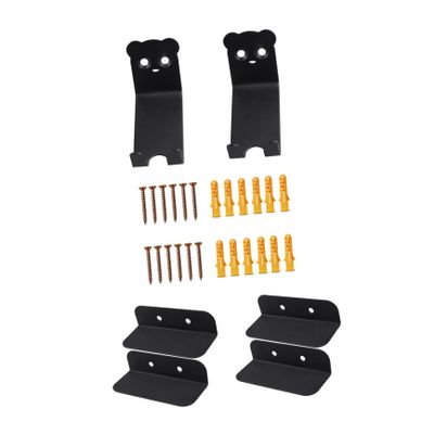BESPORTBLE 2sets Wall-mount Bike Hanger Anti-skid Storage Rack for Mountain Road Bikes Easy to Install Space-saving Design Durable Resistant Black
